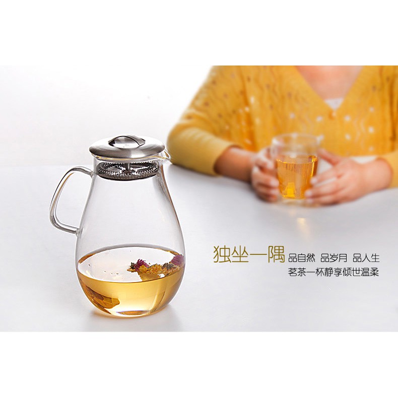 Ấm pha trà thủy tinh size 1900 ml, kèm ly size 120ml